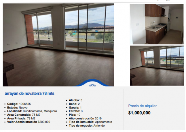 Mosquera, 3 Habitaciones Habitaciones, ,2 BathroomsBathrooms,Apartamento,Arriendo,10,1003